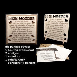 Wenskaart mijn moeder hout