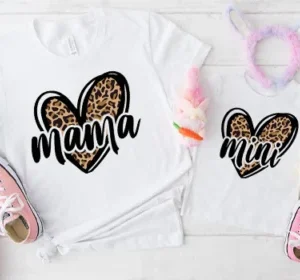 tshirt set tijgerhart mama en mini