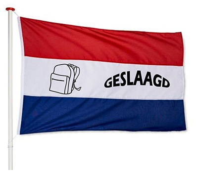 Geslaagd Vlag Met Tas