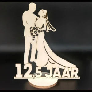 12.5 Jaar Samen Tekstvoetje Hout