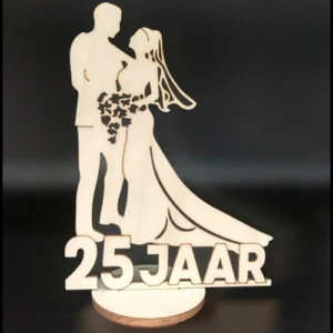 25 Jaar Samen Tekstvoetje Hout