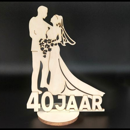 40 Jaar Samen Tekstvoetje Hout