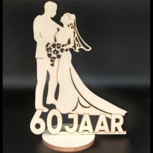 60 Jaar Samen Tekstvoetje Hout