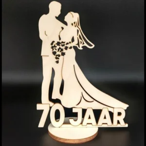 70 Jaar Samen Tekstvoetje Hout