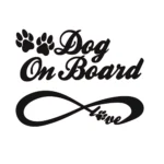 Dog On Board Love Sticker