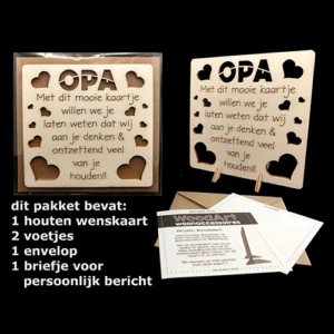 Wenskaart Opa hout