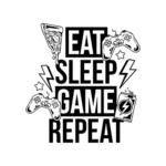 Eat Sleep Game Repeat Sticker