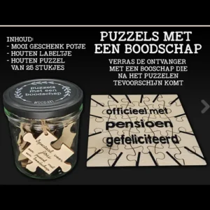 Pensioen Puzzel Boodschap Hout